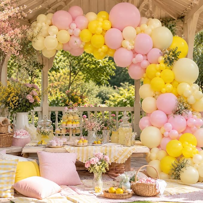 Pink and Yellow Balloon Arch Kit - Image 7
