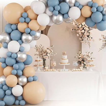 100pcs 5 Inch Small Dusty Blue Balloons | 5” Mini Matte Slate Blue Latex - Image 5