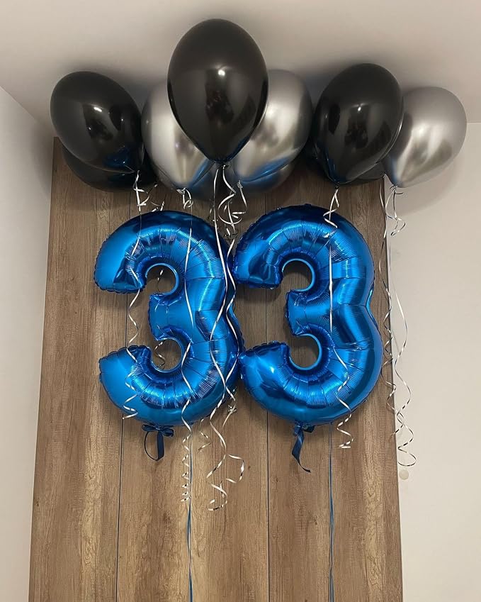 Numbers 30 Balloon 40Inch Blue Balloons - Image 2