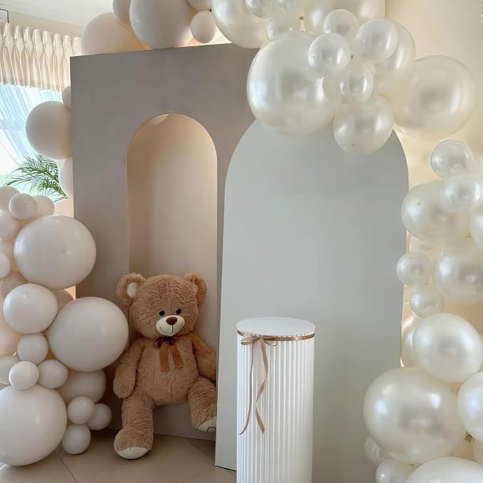 White Nude Double Balloons, Neutral Balloons Double Stuffed Beige Balloons - Image 6