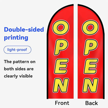1PC Double-Sided OPEN Feather Flag - Image 9