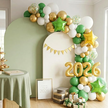 Paready Green Gold Graduation Balloons Garland Arch Kit, Grad Star Balloon - Image 4