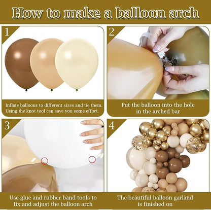 168pcs Brown Balloon Garland Arch Kit Different Sizes | 18 12 10 5 inch Latex / - Image 3