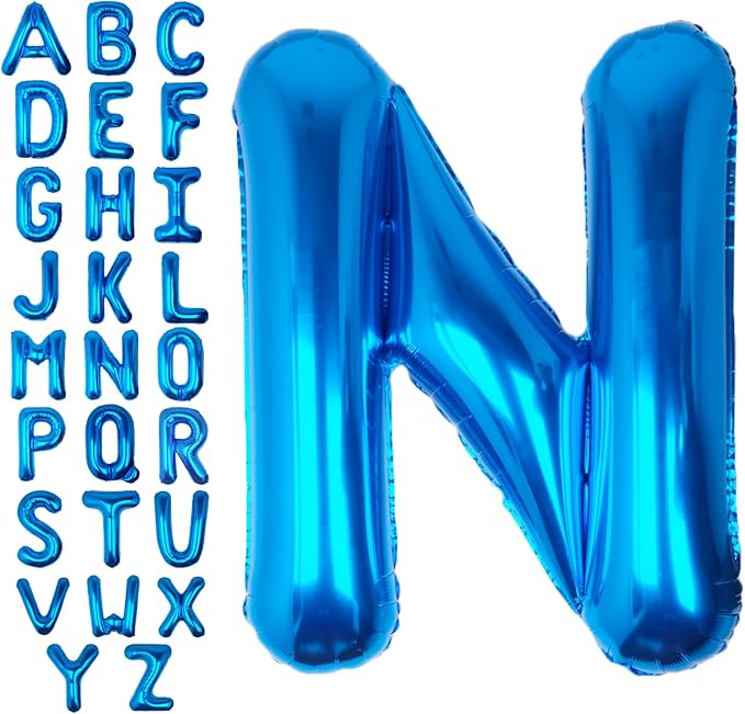 40 Inch Blue Letter N Balloon Big Foil Helium Letter Balloons A-Z | Giant Large by SULALABOO