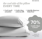Beckham Hotel Collection Cooling Pillowcases for Hot Sleepers, Standard/Queen Size Set of 2, Cool Bedding, Envelope Closure, Silky Soft, Breathable, Moisture-Wicking, White