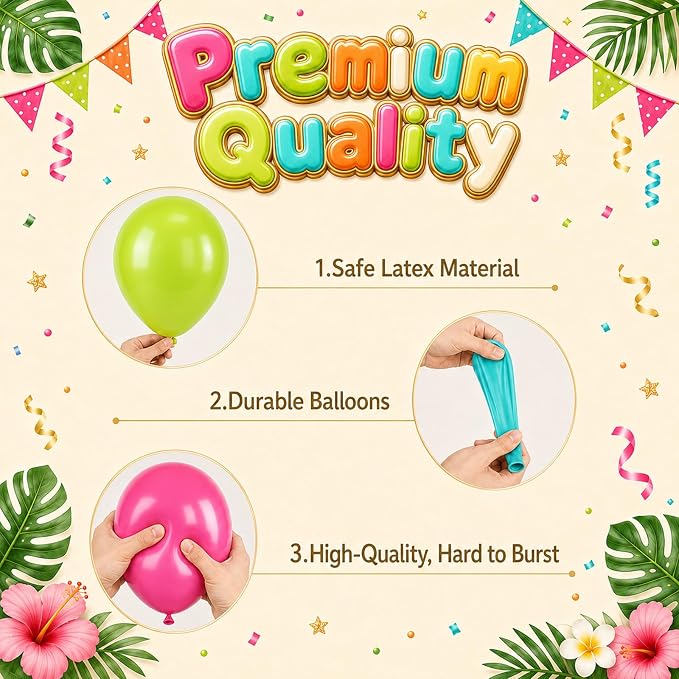 Tropical Balloons, for Summer Tropical Pool Birthday Party Decorations - Image 3