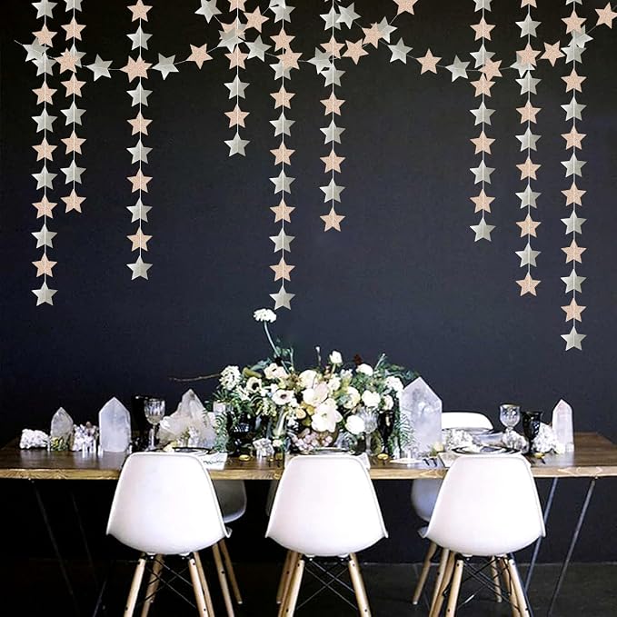 Champagne Glitter-Silver Party-Decorations Birthday Garland - 62ft Twinkle - Image 6