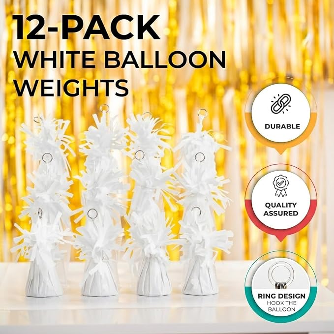 White Balloon Weights Pack of 12 - Image 4