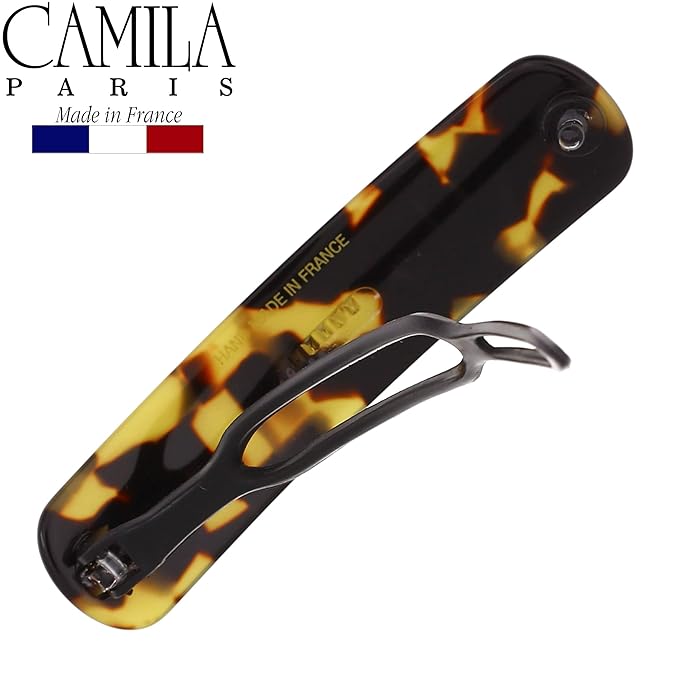 Camila Paris CP2798 French Hair Barrette Clip for Girls, Handmade, Tokyo, Metal-Free Closure Strong Hold Grip Hair Clips for Women, No Slip and Durable Styling Girls Hair Accessories, Made in France