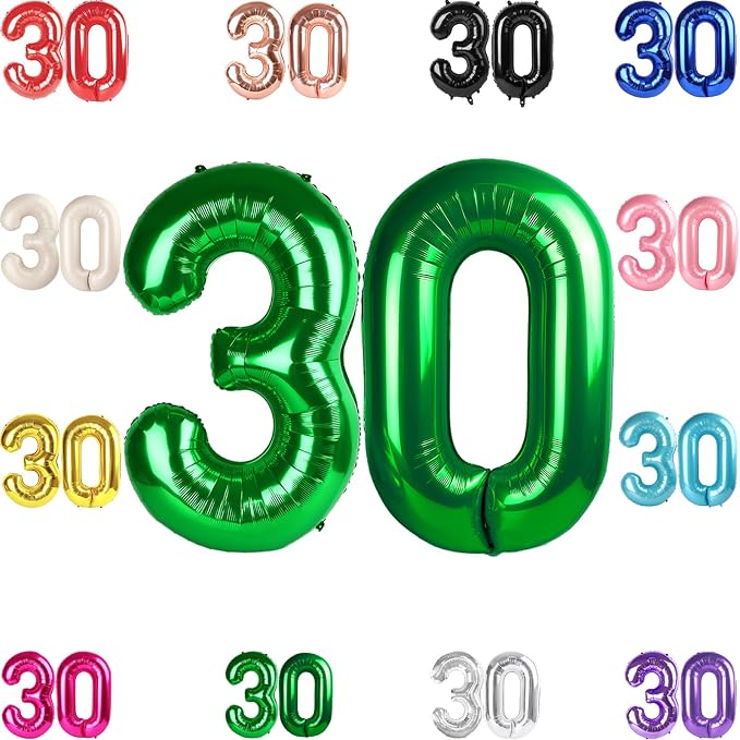 Green Number 30 Balloon 40 Inch by IWERP