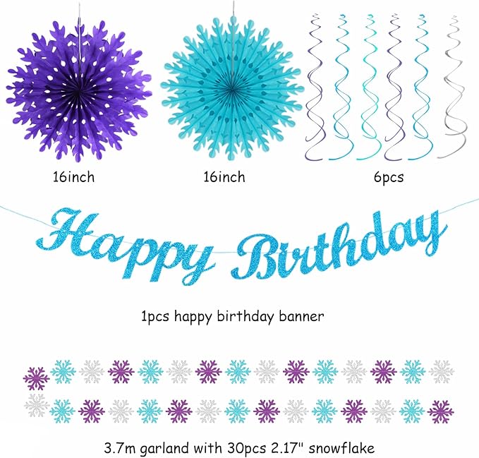 Winter-Wonderland Christmas-Snowflake Frozen Birthday Party-Decorations - Image 6