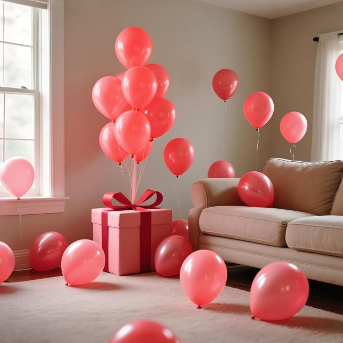 110pcs Pastel Red Balloon 12 Inch, Pastel Red Latex Balloons - Image 7