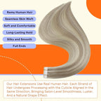 Full Shine Tape in Hair Extensions 22 Inch Color 18 Ash Blonde and 613 Blonde Seamless Skin Weft Remy Hair Extensions Real Human Hair Tape in 40PCS Invisible Natural Straight 100 Grams for Party