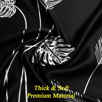 Grommet Blackout Curtains Silver Palm Tree Thermal Insulated Energy Saving - Image 4