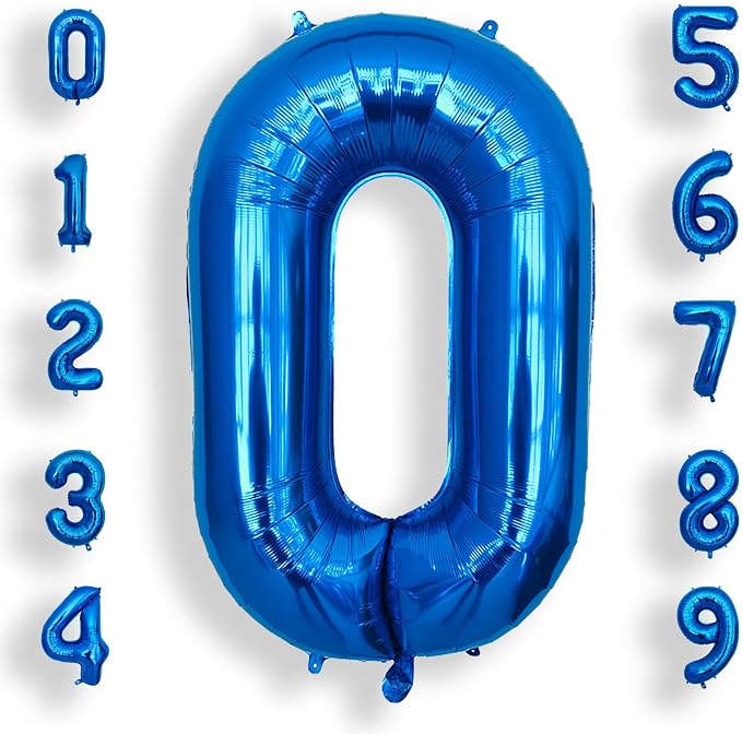 AULE 40 Inch 0 Blue Balloon Number Foil 0-9 Birthday Big Numbers | Birthday by AULE