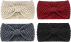 DRESHOW Knit Crochet Headband for Women Ear Warmer Soft Turban Stretch Warmer Headbands Winter Fashion Head Wrap