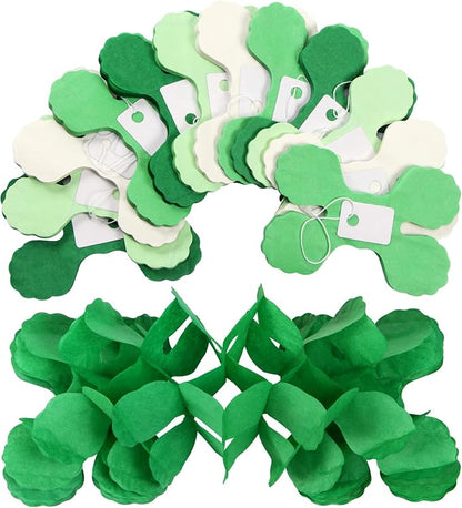Green-White Party Decorations Streamers Garland - 157Ft Four-Leaf Clover - Image 4
