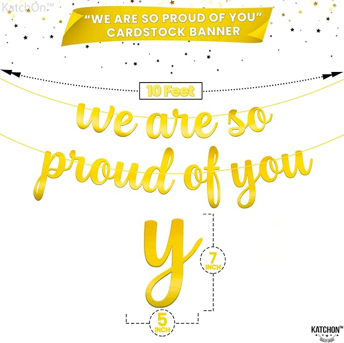 Katchon We are So Proud of You Banner 10 Feet, Gradauation Decorations 2026 | - Image 4