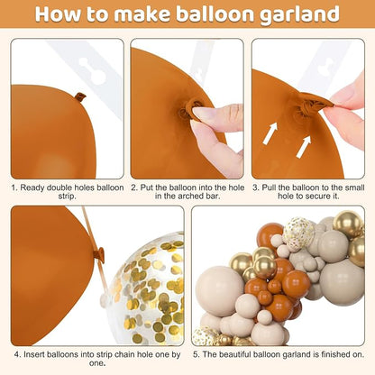 Amandir 153pcs Burnt Orange Balloon Garland Arch Kit, Different Sizes 18 12 10 - Image 3