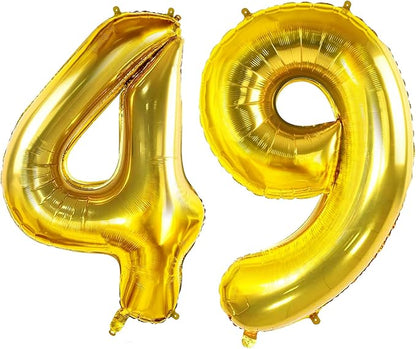 Number 49 Balloons for 49th Birthday Party Decorations, 0-100 Large No.49 for by Joycard
