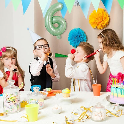 TONIFUL Number Balloon 16 Inch 10Pcs Sage Green 0-9 Birthday Number Ballons | - Image 4