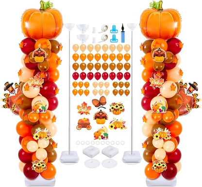 Gejoy 2 Set Thanksgiving Fall Balloon Column Stand Set by Gejoy