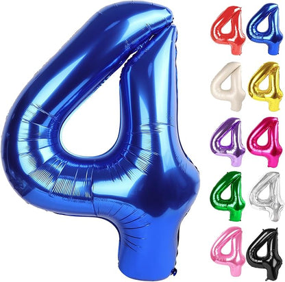 Blue Number 4 Balloon 40 Inch by IWERP