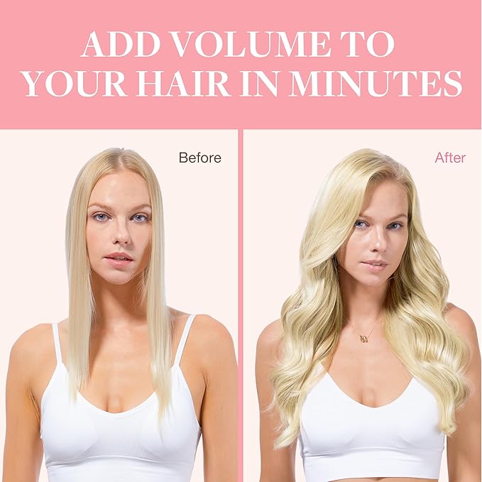 GOO GOO Clip in Hair Extensions Real Human Hair, Remy Human Hair Extensions Clip ins for Women, Natural Human Hair, 14inch 120g 7Pcs, #R7/60F