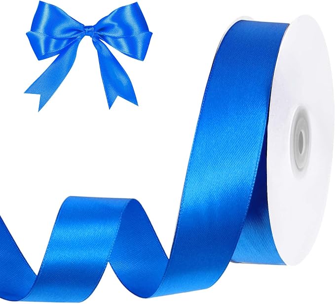 woric Royal Blue Ribbon 1 inch 50 Yards | Polyester Satin by woric