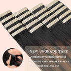 Tape in Hair Extensions Human Hair 20pcs Remy Hair Extensions Real Human Hair 18 Inch Balayage Natural Black Mixed Chestnut Brown Straight Invisible Human Hair Tape in Extensions (1B/1B/6#,18 Inch)