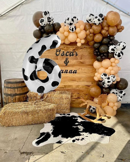 Cow Print Number 6 Balloon 40 inch, Cow Birthday Party Balloons Decorations | - Image 3