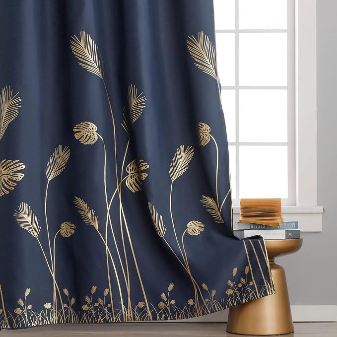 Navy Blue Sliding Door Curtain 100 X 84 Inch, Grommet Extra Wide Window Curtain - Image 4
