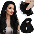 Sunny Hair Tape in Hair Extensions Real Human Hair Invisible Remy Hair Extensions Tape ins for Women Jet Black 12 inch 20G