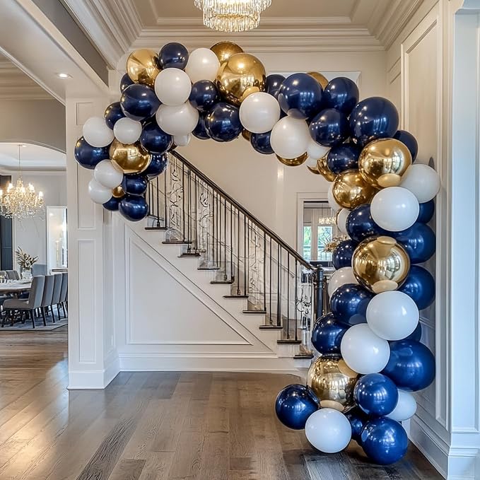 RUBFAC 135pcs Navy Blue Balloons Different Sizes 18 12 10 5 Inch - Image 5