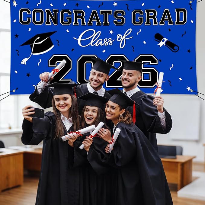 WOHOHOHO 23Pcs Graduation Decorations 2026 Set, Class of 2026 Backdrop - Image 8