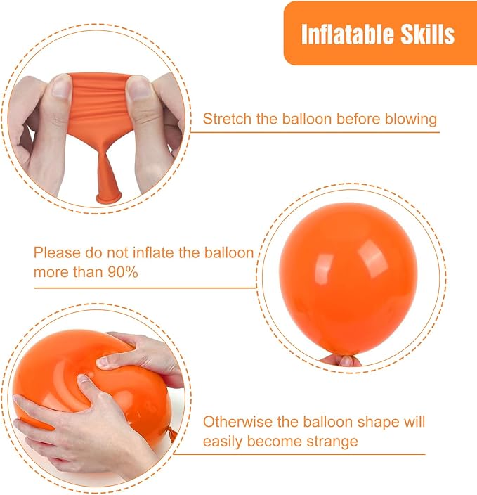 RUBFAC Orange Balloons Different Sizes Burnt Orange Balloon Arch 154pcs | - Image 4