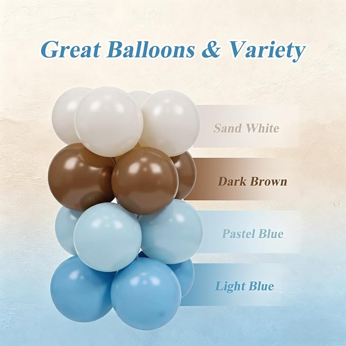 12inch Cowboy Balloons with Brown Light Blue White Cow Print Balloons | My - Image 4