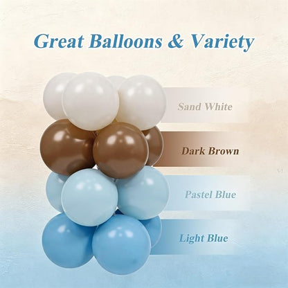 12inch Cowboy Balloons with Brown Light Blue White Cow Print Balloons | My - Image 4