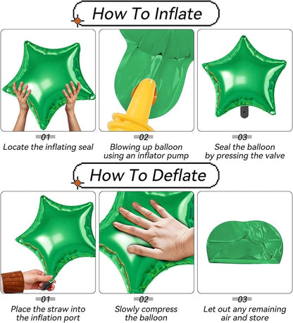Colorful Star Balloons, 22/18/10 Inch Foil Rainbow Balloons - Image 3