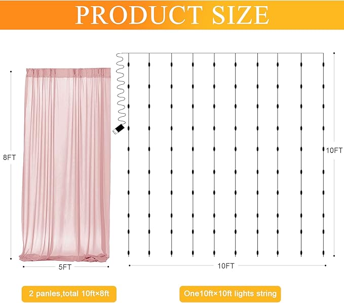 Fomcet Tulle Backdrop Curtains - Image 2