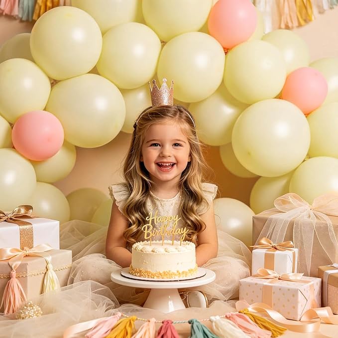 100pcs Pastel Yellow Latex Balloons 12 inch | Light Yellow Round, Helium - Image 5