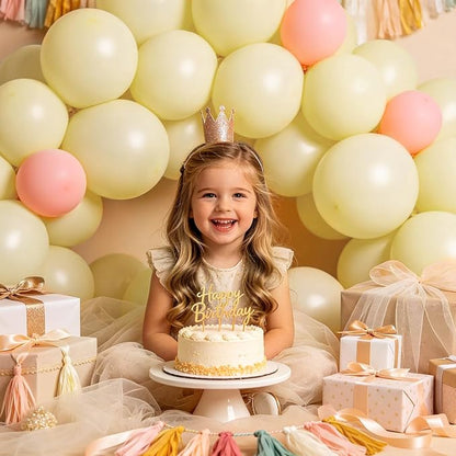 100pcs Pastel Yellow Latex Balloons 12 inch | Light Yellow Round, Helium - Image 5