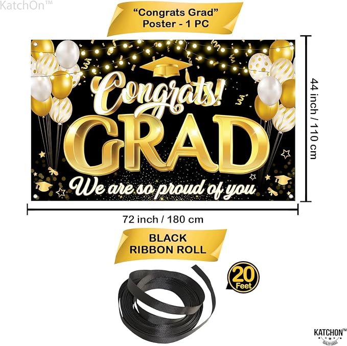 KatchOn Congrats Grad Banner 72x44 Inch | Congrats Grad We are So Proud of You - Image 3