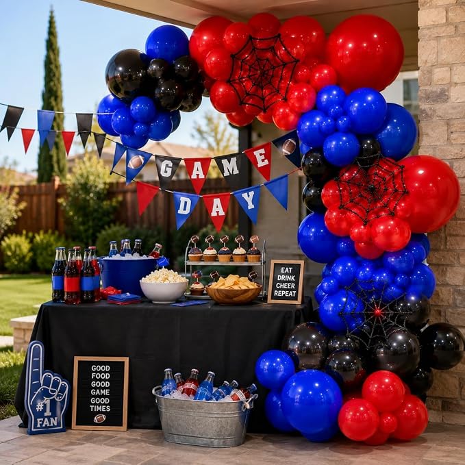 Red Blue Black Balloon Arch Garland Kit - Image 8