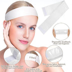 40 Pack Spa Headband for Women Disposable Skincare Headbands for Facials Esthetician Supplies Esthetician Headbands Stretch for Women's Hair (40 Pcs White)