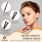 Bobby Pins Set Black – Styling Kit for Women & Girls with Bobby Pins, Spiral Pin & Snap Clips, Great for Updos, Buns, Bridal Looks & Events