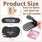 12 Pack Flat Hair Clips for Women-3 Styles Matte Neutral Flat Claw Clips, Black, Blonde,Light Brown & Dark Brown, French Duckbill Styling Accessories (Matte Neutral-3)