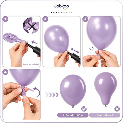 Jobkoo Pearl Purple Balloons 12 inch, Pastel Light Purple Party Balloon | - Image 5