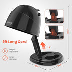 TASALON Portable Hooded Hair Dryer Bonnet, 1875W Height Adjustable Salon Home Hair Dryer with Hood, 3 Heating Settings - Black