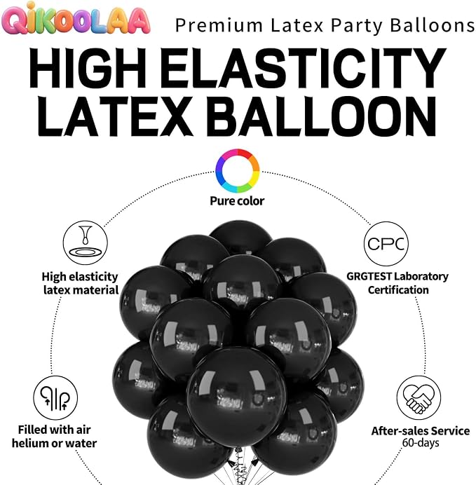 32Pcs Black Big Balloons 18 Inch, Round Large Latex Party Balloons - Image 2